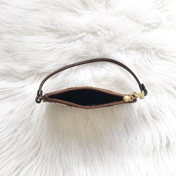 🔃Coach Signature Logo Brown Wristlet - Picture 4 of 5